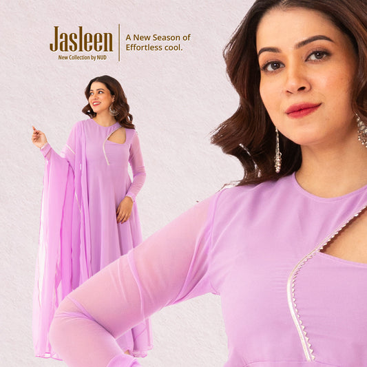 Lavender Keyhole Anarkali with Dupatta