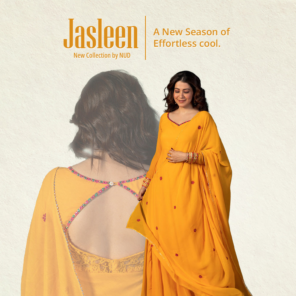 Daisy Yellow Rhombus Back Anarkali with Dupatta
