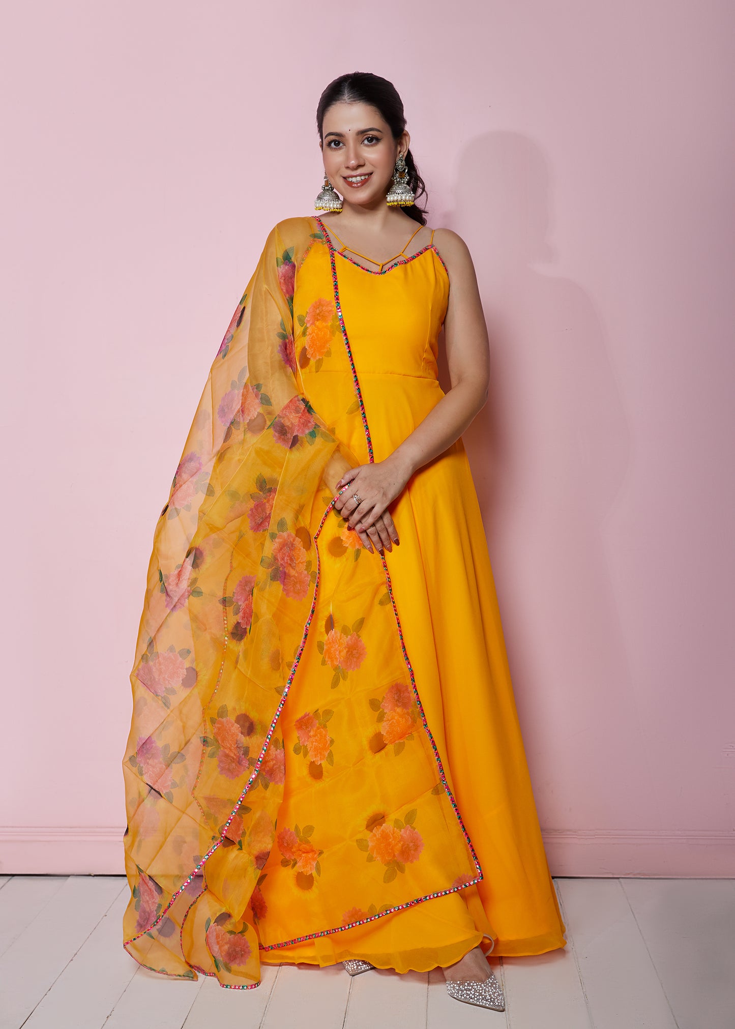 Sunflower Yellow Anarkali with Dupatta