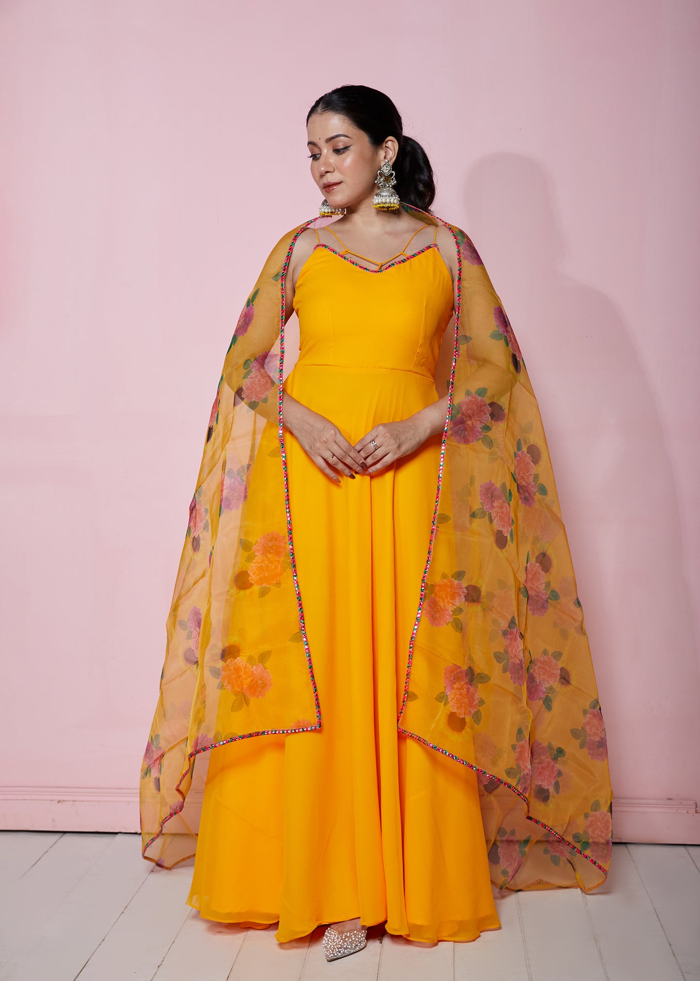 Sunflower Yellow Anarkali with Dupatta