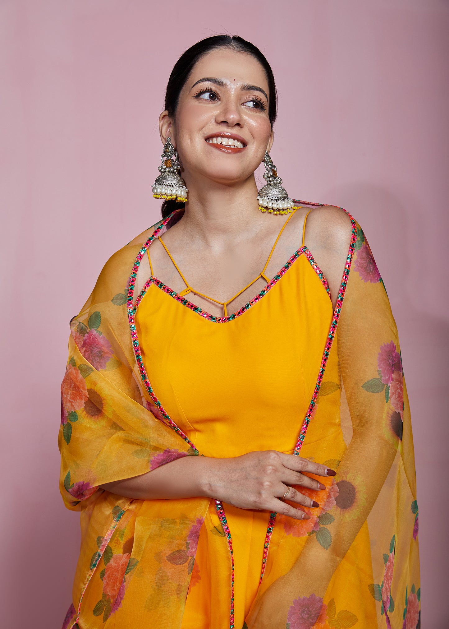 Sunflower Yellow Anarkali with Dupatta