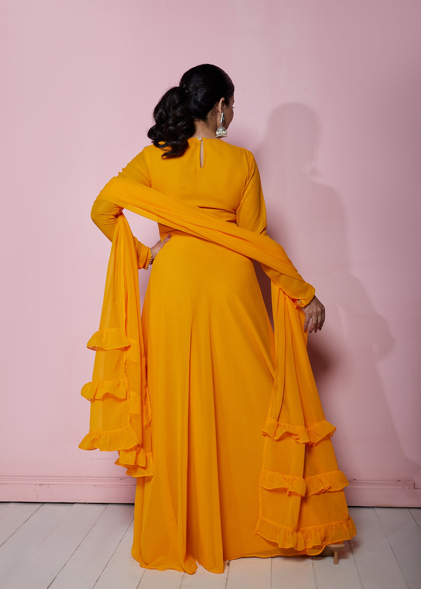 Amber Yellow Anarkali with Dupatta