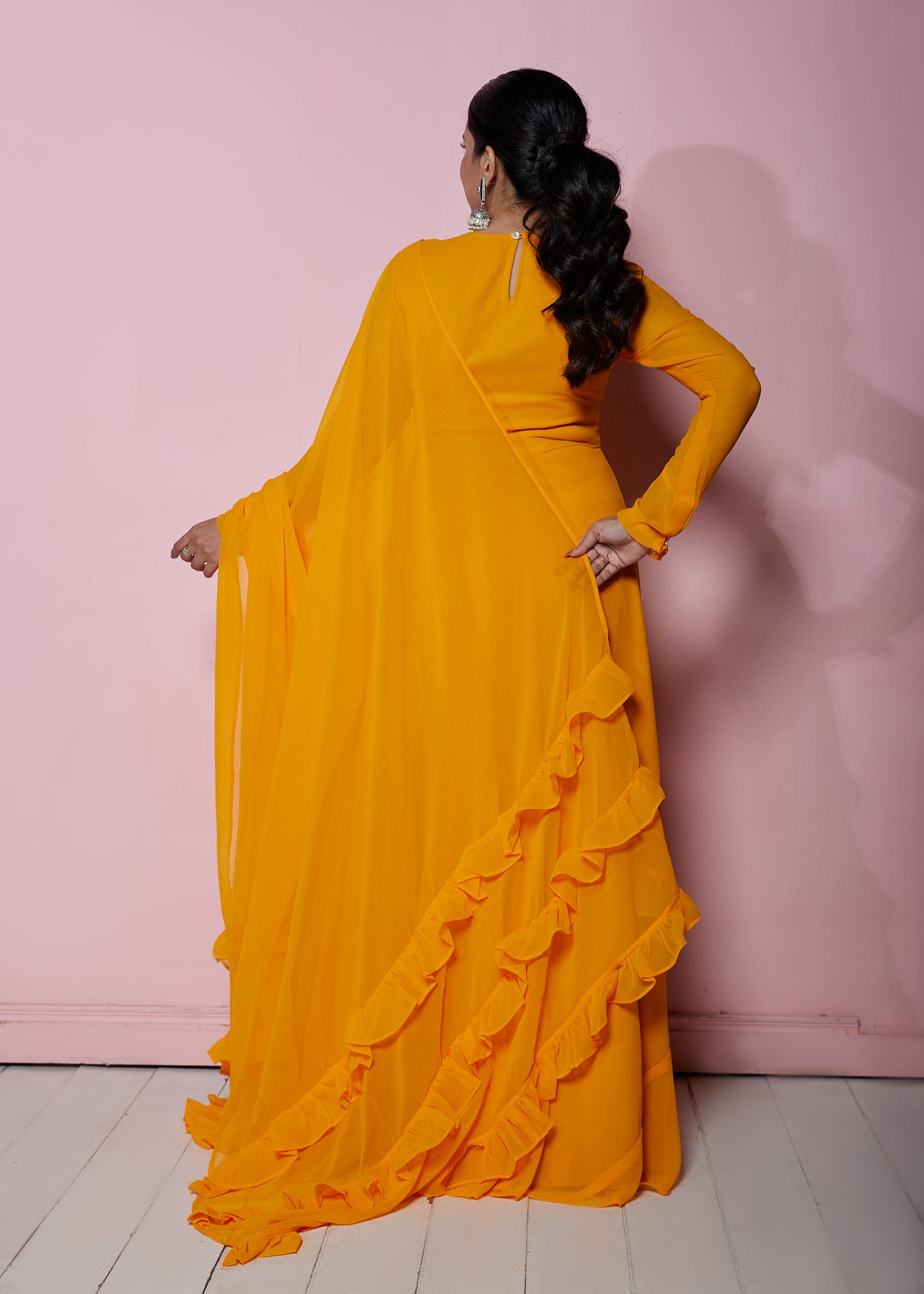 Amber Yellow Anarkali with Dupatta