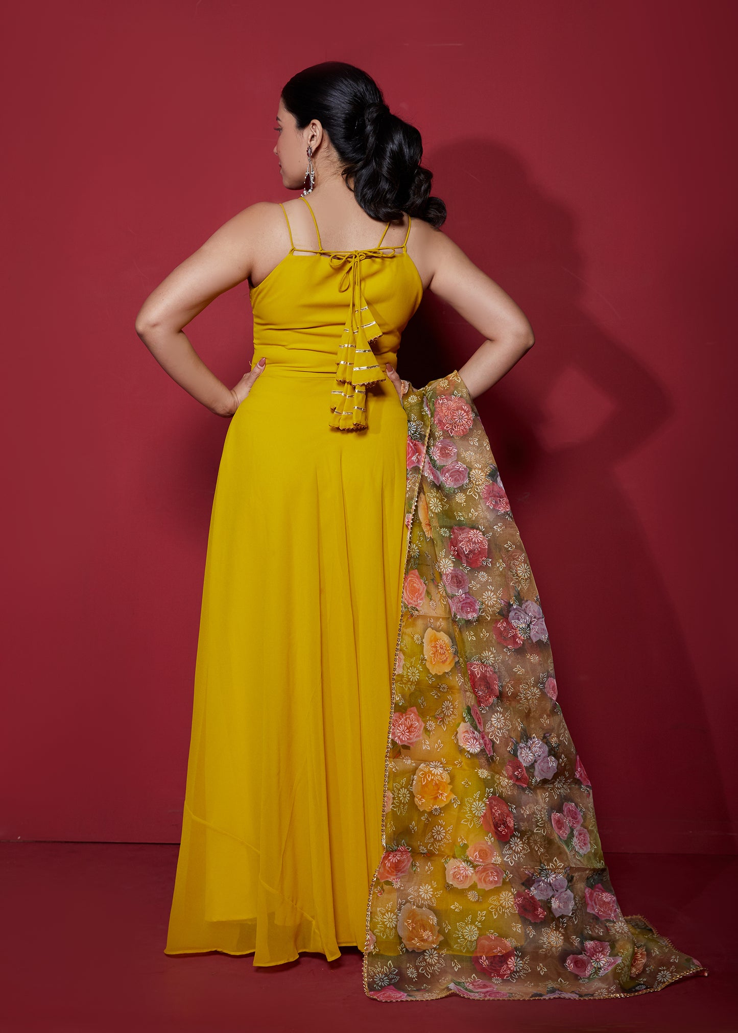 Canary Yellow Anarkali with Dupatta