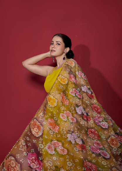 Canary Yellow Anarkali with Dupatta