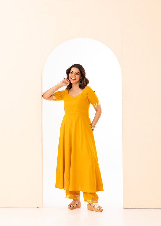 Haldi Yellow Anarkali Set