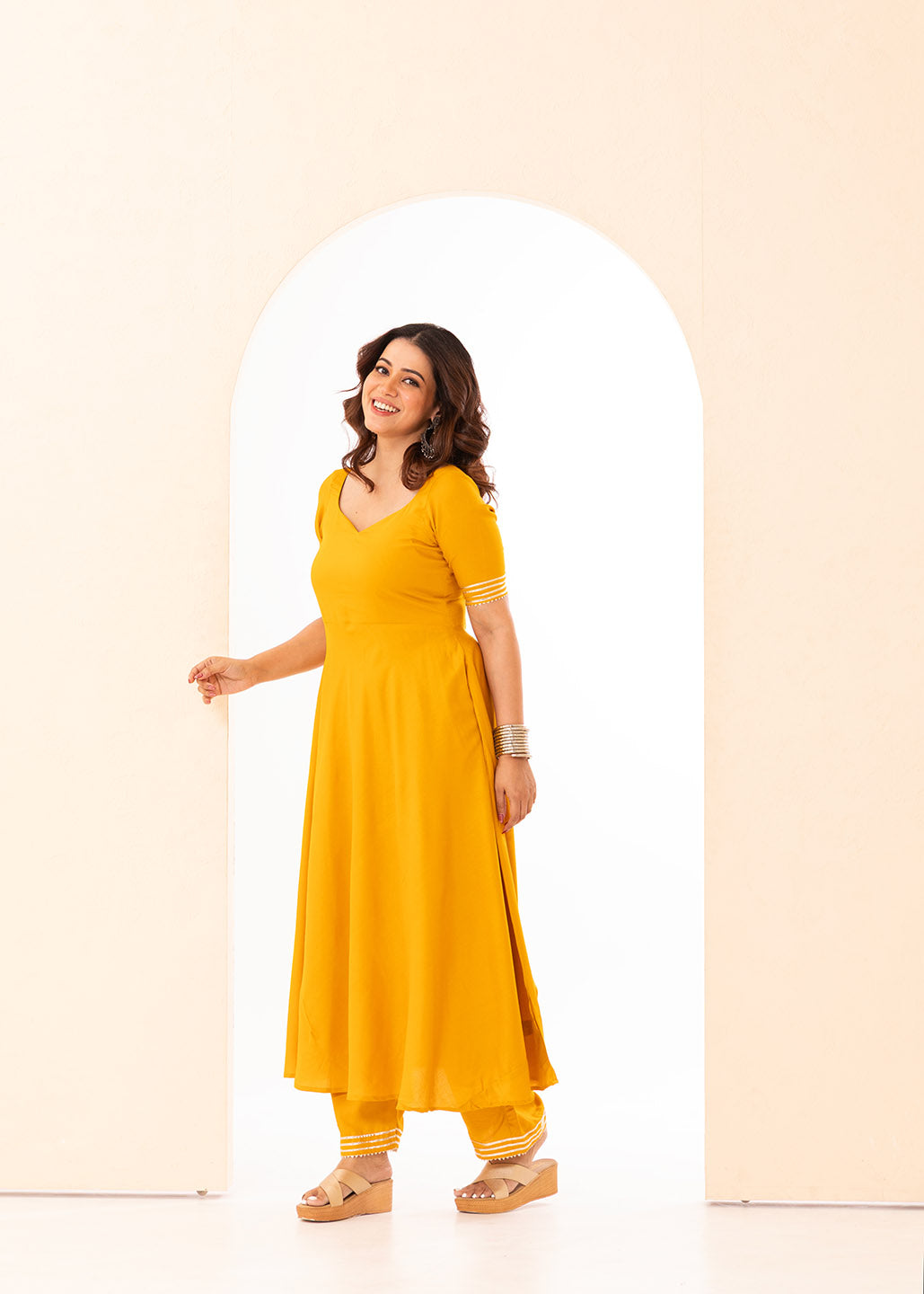 Haldi Yellow Anarkali Set