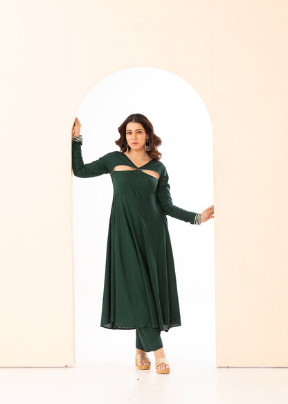 Noor Green Anarkali Set
