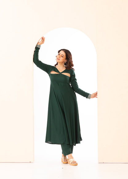 Noor Green Anarkali Set