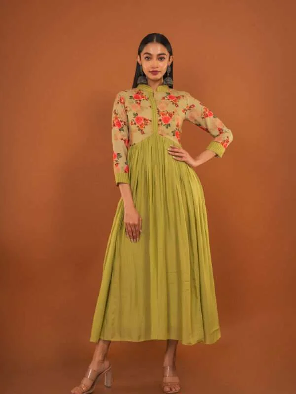 Buy Avocado Green Long Maxi Kurta this festive season!